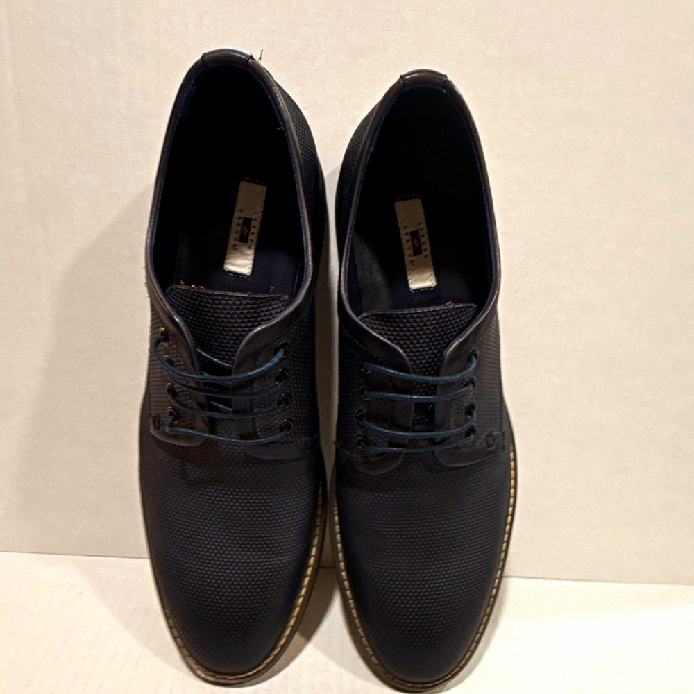 Joseph Abboud Derby Dress Shoes Black Textured Lace-Up Round Toe JOS1000 13